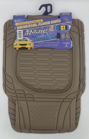 CAR MAT UNIVERSAL MAJIC 165 THE ENFORCER 3PCS RUBBER BROWN 5-SEATERS + CAR MAT UNIVERSAL MAJIC 165 THE ENFORCER 3PCS RUBBER BROWN 5-SEATERS +