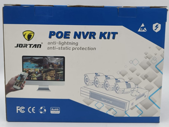 SECURITY CAMERA KIT 4-PORT NVR JORTAN 82016POE48V-4 POE COMBO KIT
