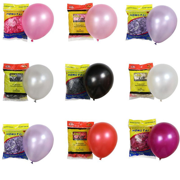 PARTY BALLOONS COLORED 100PCS PACK JR-227 HONG TAI PARTY TIME