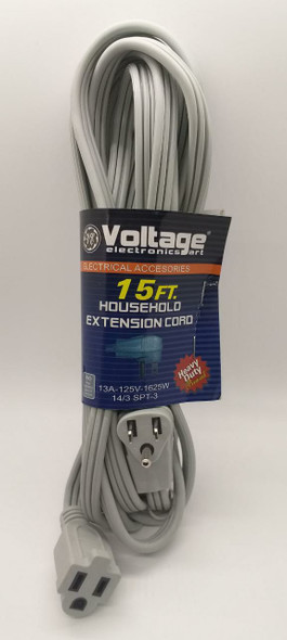 EXTENSION CORD 15FT VOLTAGE GREY HEAVY DUTY 3PIN SP-A305-15