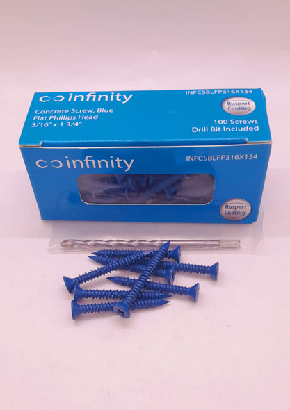 SCREW CONCRETE BLUE 3/16"X1 3/4" INFINITY BOX 100PCS