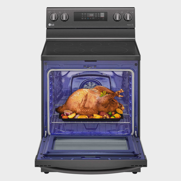 STOVE 5 BURNER LG 30" LREL6323D ELECTRIC WITH AIR FRYER SMART WIFI TRUE CONVECTION EASY CLEAN