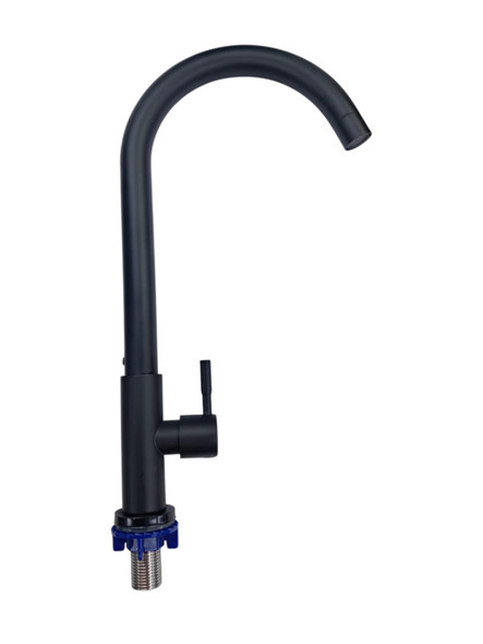 GOOSE NECK 1/2" BLACK ROUND LEVER