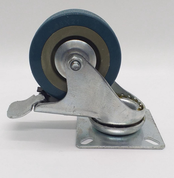 WHEEL COASTER 2 1/2" W/BRAKE SWIVEL GREY 65X21