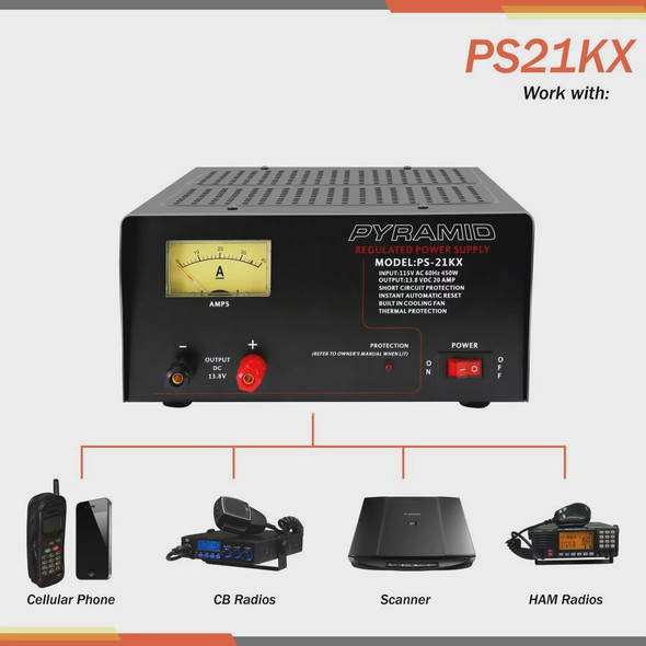 POWER SUPPLY DC PS-21KX PYRAMID 12V 20AMPS