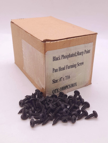 SCREW ZIPPY PAN FRAMING 7 X 7/16" SHARP PT 1000PCS PER BOX