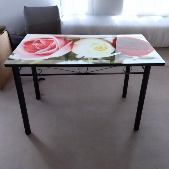 GLASS DINING TABLE M45 WITH 4 CHAIR SET
