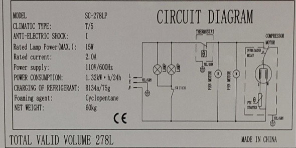 COOLER DISPLAY MAGIC KING SC-278LP 9.8CF