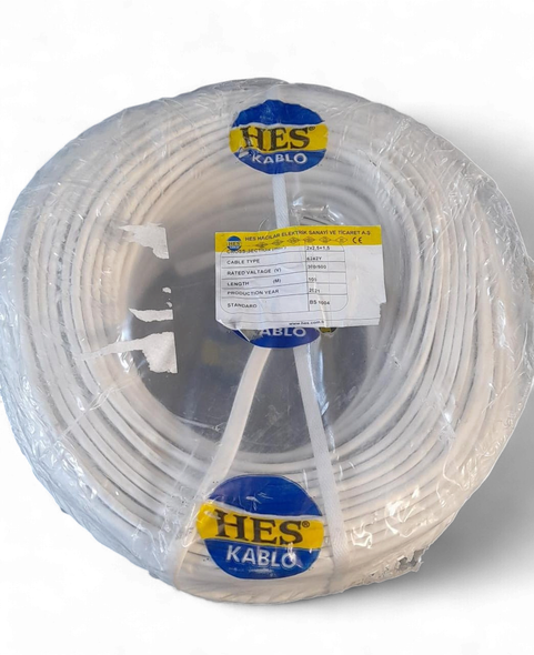 CABLE 2.5MM 2CORE FLAT WITH EARTH HES TURKEY 100M ROLL