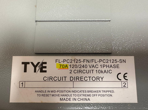 BREAKER PANEL 2 X 4 TYE 70AMP SURFACE TYPE