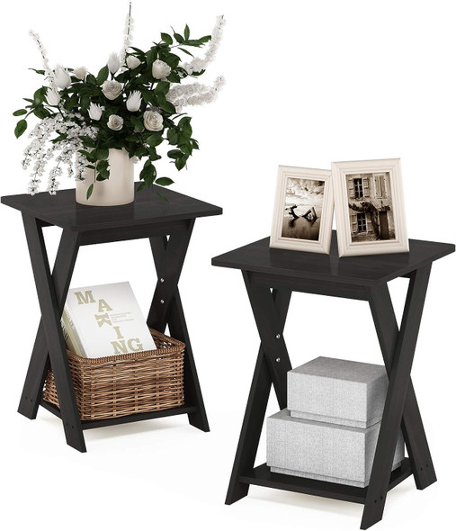 End Table Furinno Set of 2 Modern Expresso 16050EX