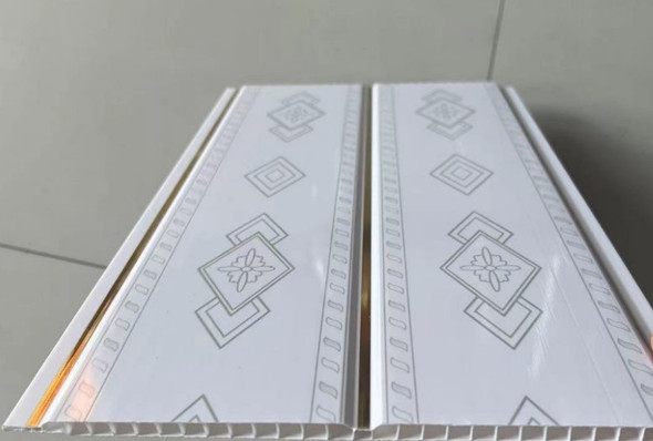 CEILING PVC 19.5' X 8" #GB004 WHITE WITH GREY DESIGN