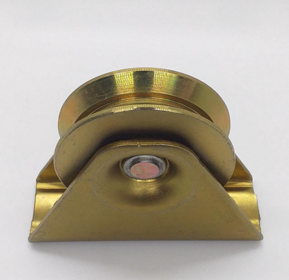 GATE WHEEL ROLLER BRASS 80MM NARROW V GROOVE