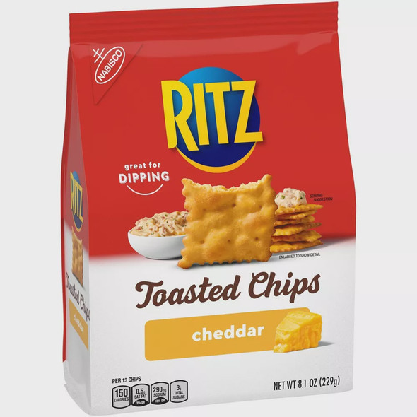 NABISCO RITZ CHEDDAR TOASTED CHIPS 8.1oz 229G