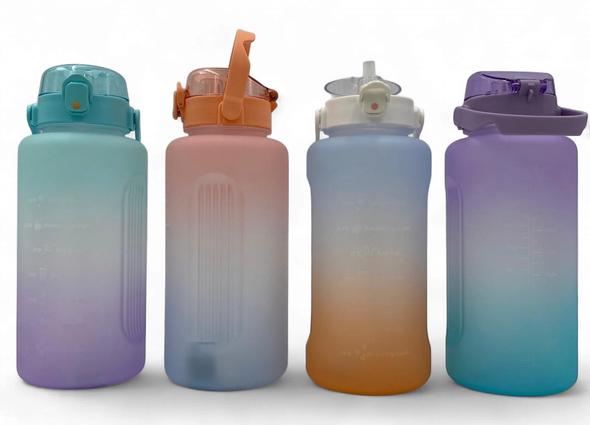 WATER BOTTLE 2215 TWO TONE PLASTIC 2500ML 11.2 X 29.2CM LARGE / Blue Cap