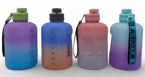WATER BOTTLE 8025 TWO TONE PLASTIC 2200ML 14 X 26CM EXTRA LARGE