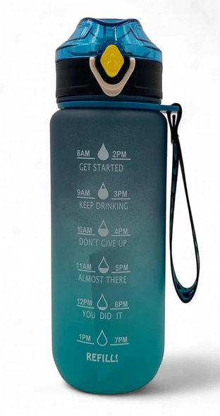 WATER BOTTLE 2252P TWO TONE PLASTIC 800ML 7 X 23.2CM LARGE / White Base