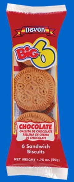 DEVON BISCUIT BIG 6 CHOCOLATE CREAMS FLAVOURED BISCUITS 50g 1.76oz