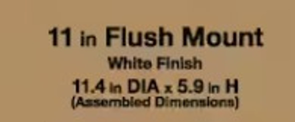LIGHT FIXTURE 385 740 WHITE FINISH 11" FLUSH MOUNT