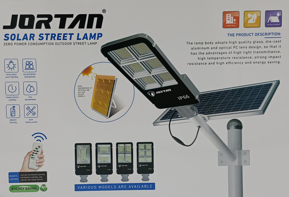 LIGHT SOLAR STREET LED 200W JORTAN JT-YS-200W WITH POLE