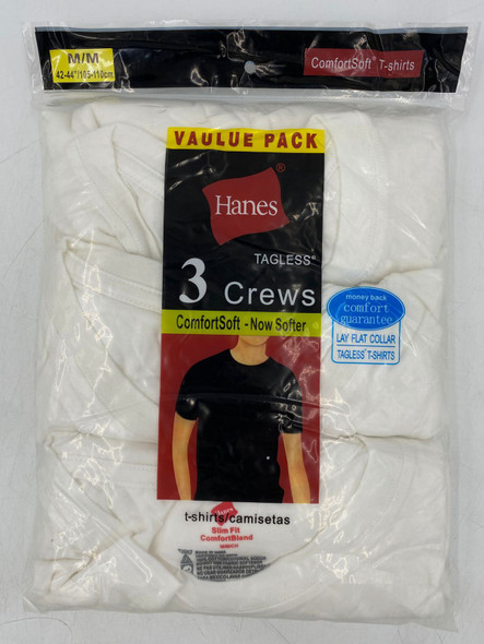 Men Hanes T-Shirt White 3pack Tagless ComfortSoft (Generic)