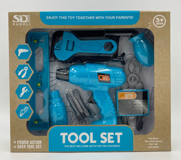 N80C Kids Tool Set Toddler Tool Set with Toy Drill Tool Box Construction Toy