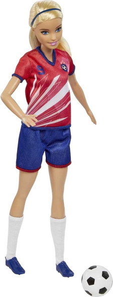 Toy Barbie Doll Soccer Player Brunette  / Blonde