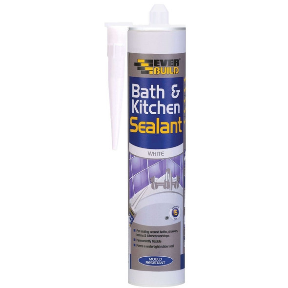 BATH & KITCHEN SEALANT WHITE EVER BUILD 290ML