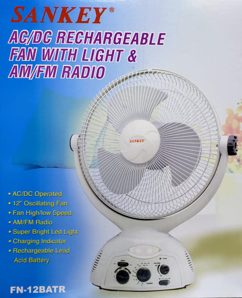 FAN 12" DESK SANKEY RECHARGEABLE FN-12BATR