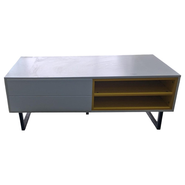 TV STAND 9907 WOOD WHITE AND YELLOW