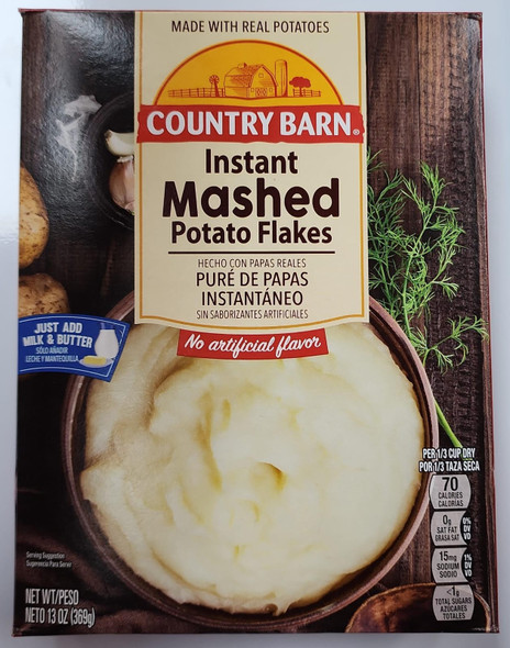 COUNTRY BARN INSTANT MASHED POTATOES FLAKES 13OZ 369G