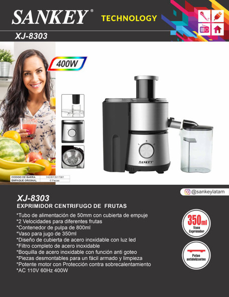 JUICE EXTRACTOR SANKEY XJ 8303 400W