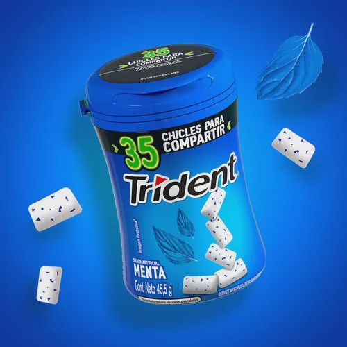 TRIDENT PEPPERMINT FLAVOR GUM SUGAR FREE 35-PIECES