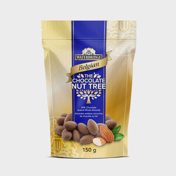 WATERBRIDGE BELGIAN THE CHOCOLATE NUT TREE MILK CHOCOLATE COCOA DUSTED ALMONDS 150g