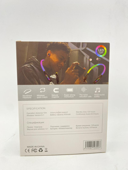 HEADPHONES NECKBAND BLUETOOTH HEADSET MSL-300 LED