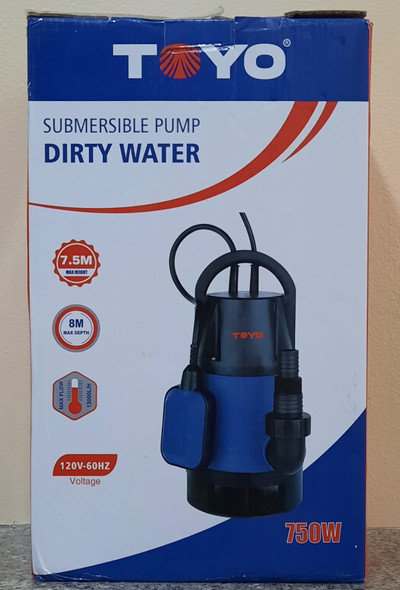 WATER PUMP SUBMERSIBLE TOYO 120V 750W FR-21624 WATER PUMP SUBMERSIBLE TOYO 120V 750W FR-21624
