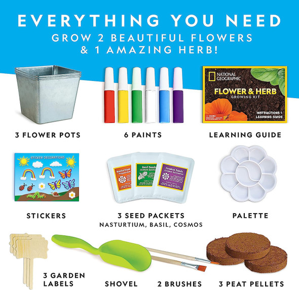 Toy National Geographic Flower & Herb Gardening Kit