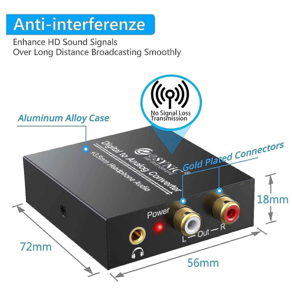 AUDIO CONVERTER OPTICAL TO RCA ESYNIC DAC022S 192K