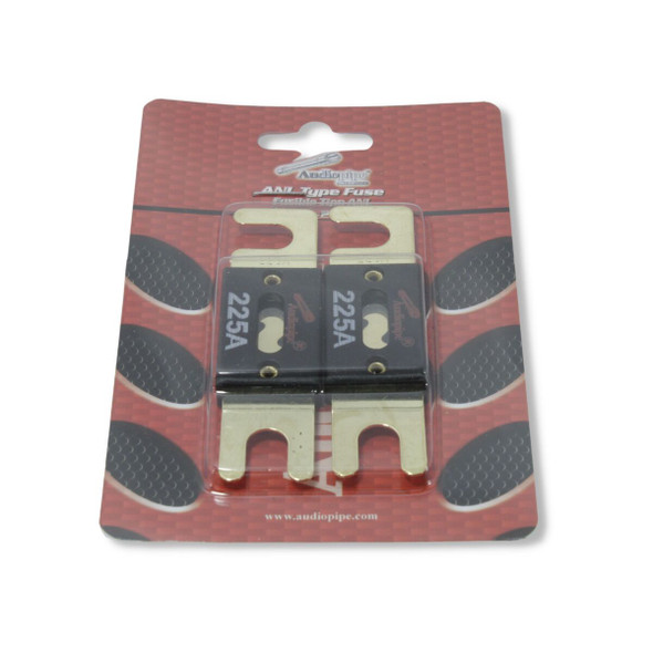 FUSE AUTO ANL-225A GOLD FLAT 225A AUDIO PIPE 2PCS PACK FUSE AUTO ANL-225A GOLD FLAT 225A AUDIO PIPE 2PCS PACK