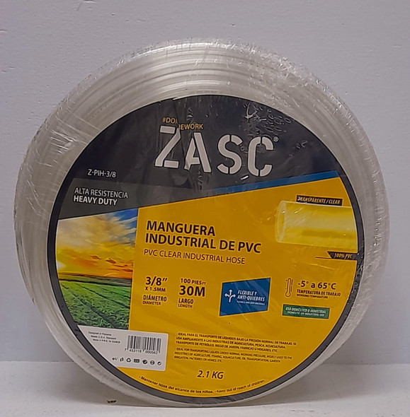 HOSE CLEAR 3/8" 30M ROLL ZASC Z-PIH-3/8