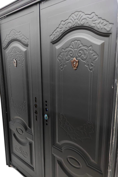 DOOR METAL DOUBLE BLACK NO GLASS 2050X1500X50MM G101B