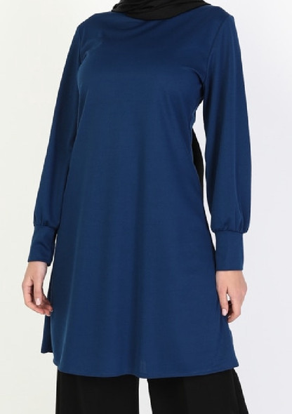 Top Tunic Plain Lilac / Navy