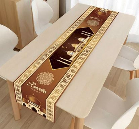 Eid / Ramadan Table Runner White / Brown  / Blue