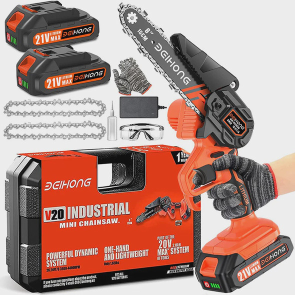 CHAINSAW MINI DEIHONG 6" 15CM V20 2.0AH KIT