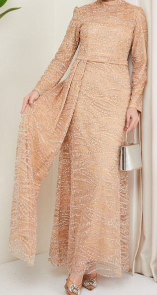 Dress Evening Occasion Lilac / Blue / Gold