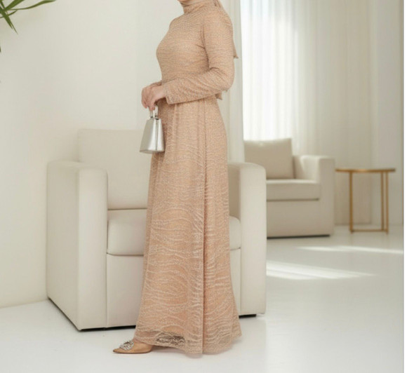 Dress Evening Occasion Lilac / Blue / Gold