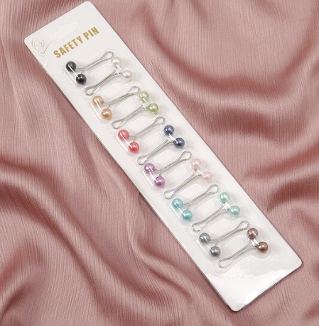 Hijab Accessories Pin u Shaped Gold / Black  / Colored (Each Single)