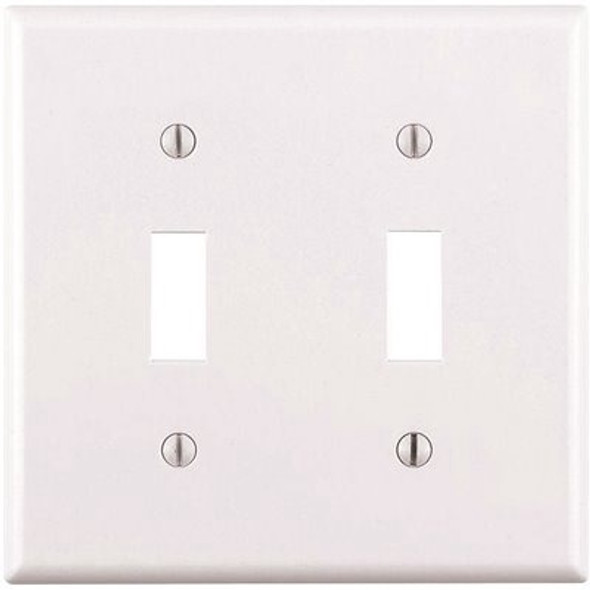 SWITCH COVER TOGGLE 2 GANG LEVITON WHITE 001-88009