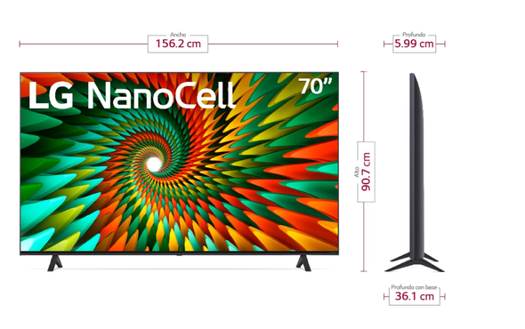 TELEVISION LG 70" 70NANO77SRA NanoCell 4K SMART TV 2023