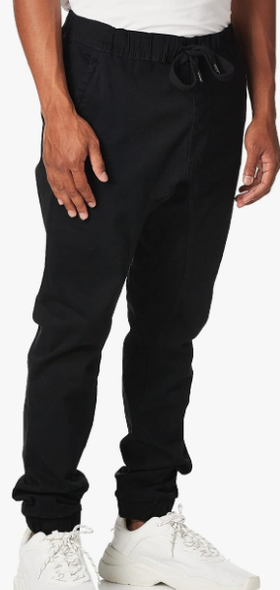 Men Joggers Twill Black  / Sand Stretch WT02